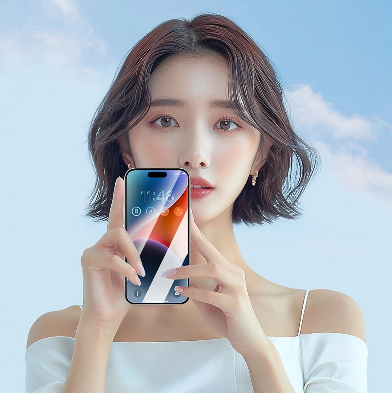 Joyroom JR-MAR0317 tempered glass with anti-reflective coating for iPhone 15 Plus/16 Plus_9