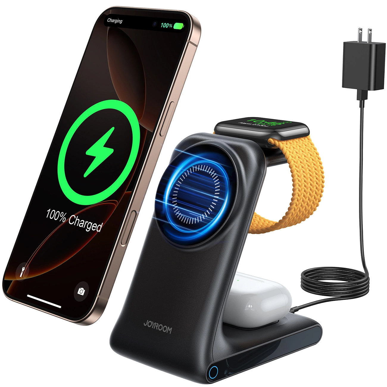 Joyroom JR-W15 Wireless Charger 3 in 1 Charging Station with MagSafe - Black_1