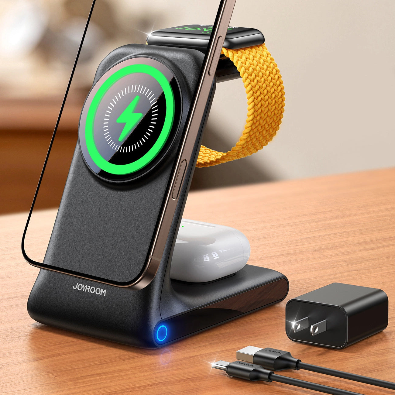 Joyroom JR-W15 Wireless Charger 3 in 1 Charging Station with MagSafe - Black_3
