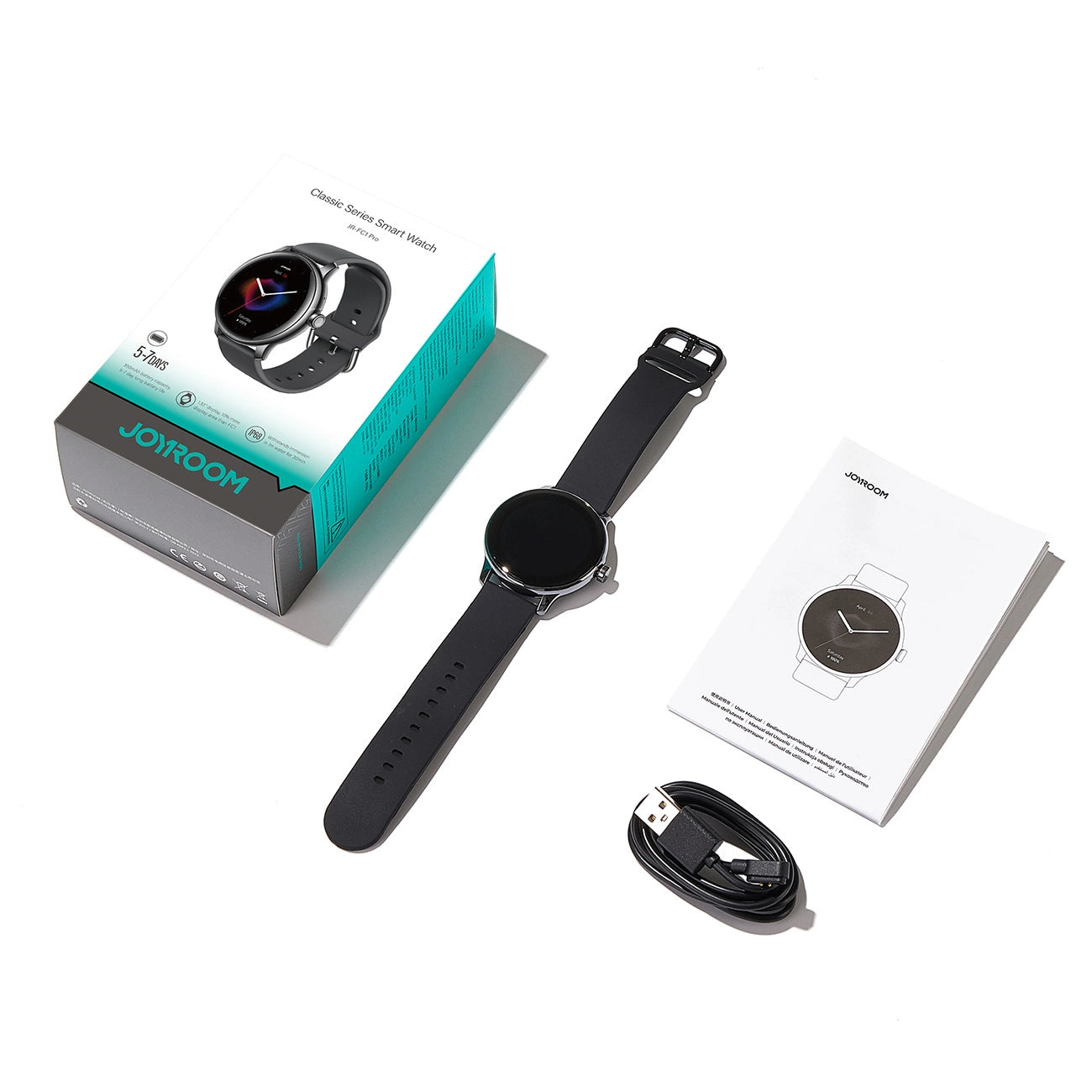 Joyroom Classis Series JR-FC1 Smartwatch with Call Answering Function / IP68 Protection - Dark Gray_1