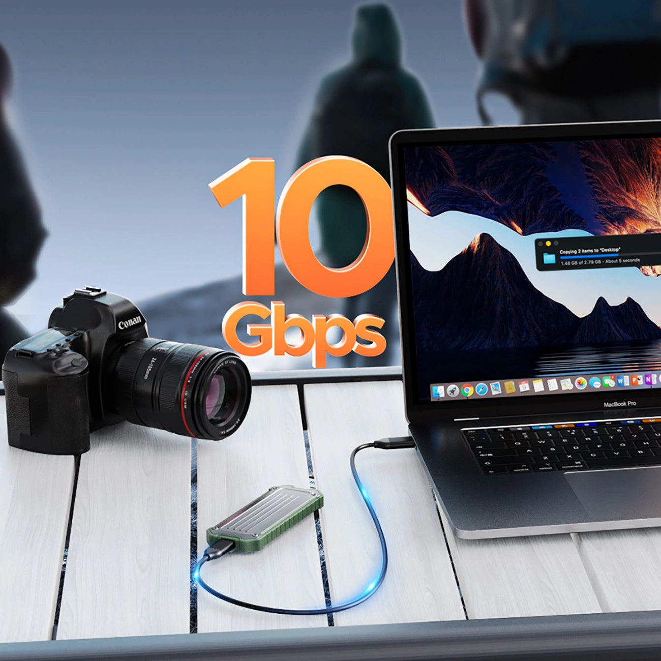 Wzmocniona kieszeń dyskowa Orico OTPX-G2 M.2 NVMe/SATA SSD USB-C 3.2 taktyczna - szaro-zielona_7