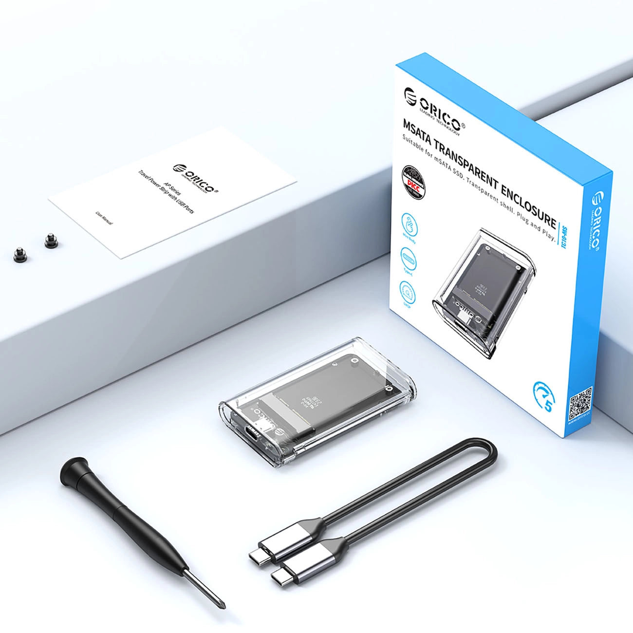 Orico TC10-MS MSATA USB-C 3.2 5Gb/s Disk Cartridge - Transparent_7
