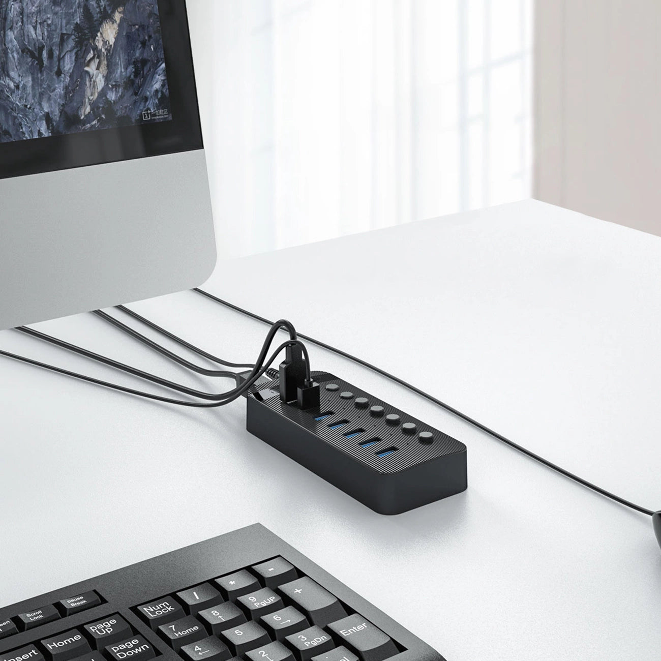 Orico CT2U3-10AB 10x USB-A 3.0 Hub with Switches - Black_3