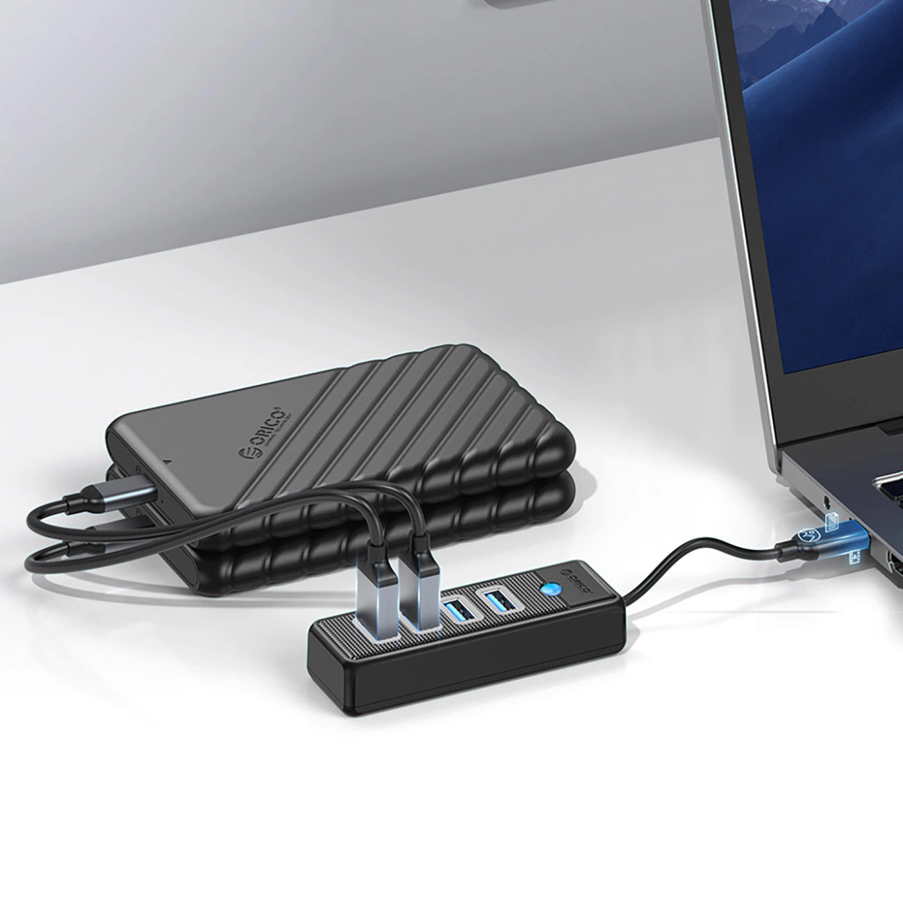 Orico PWC2U-C3 USB-C Hub / 2x USB-A 3.0 + 1x USB-C 3.0 - Black_3