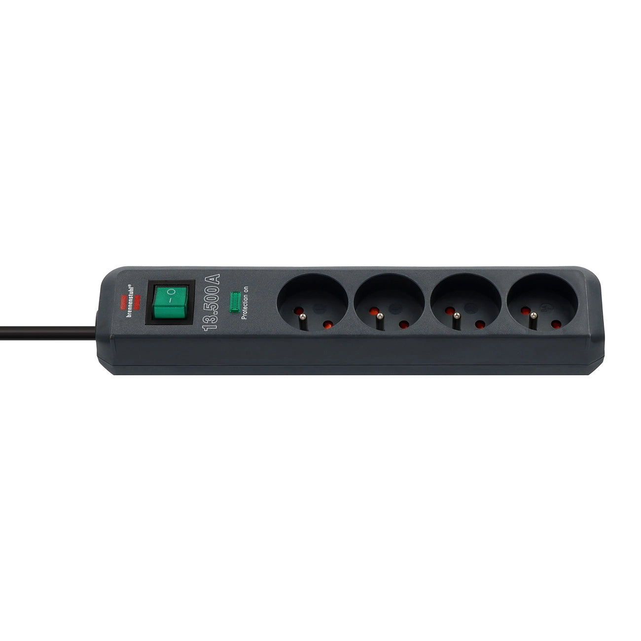 Brennenstuhl Eco-Line surge protector strip 4 sockets 1.5m 13.500A - black_0