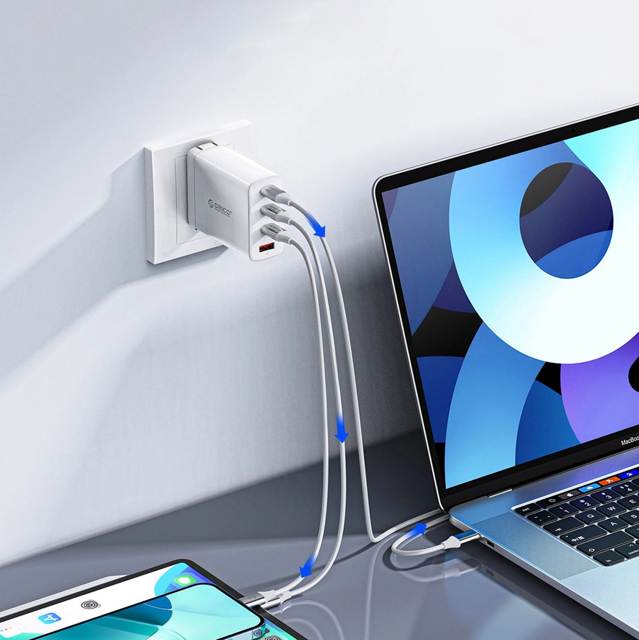 Orico CDX 100W 5A Power Delivery USB-C - USB-C 1m Cable - White_1