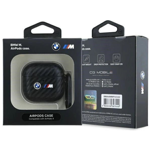 Etui BMW Carbon Double Metal Logo na AirPods 4 - czarne_2