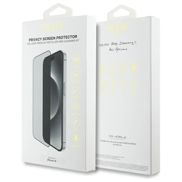 Szkło hartowane prywatyzujące Guess Screen Protector Privacy 2.5D Outline na iPhone 16_1