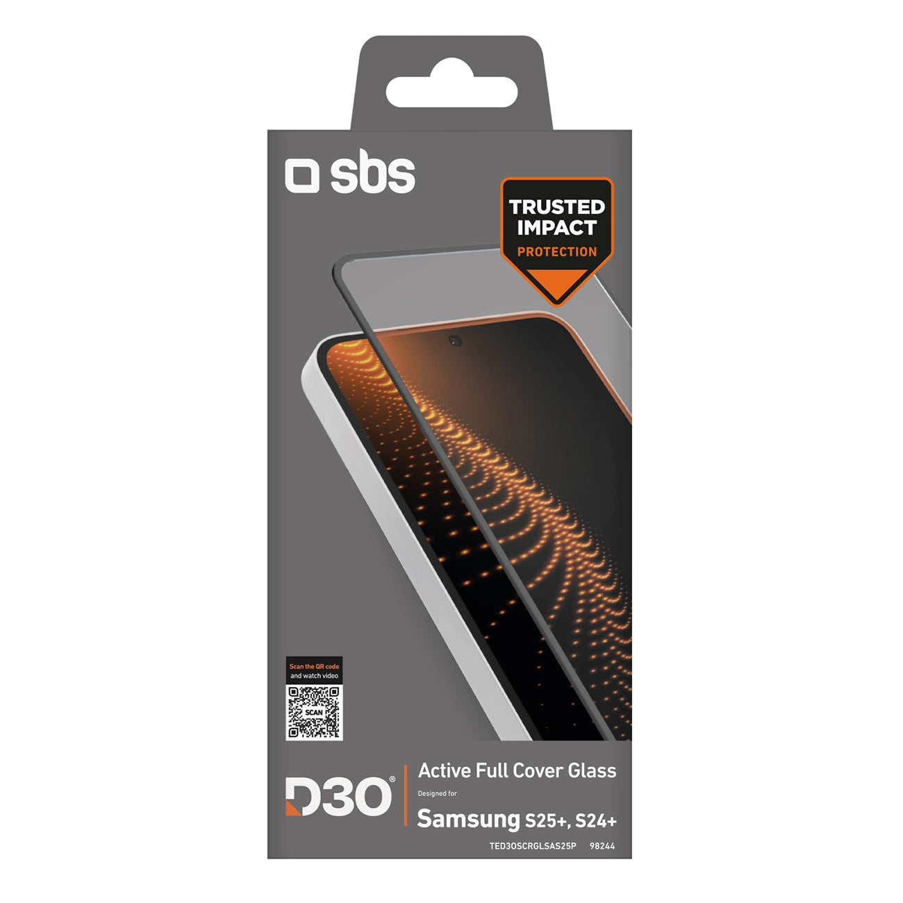 SBS Tempered Glass D3O with frame for Samsung Galaxy S25+ / S24+_1