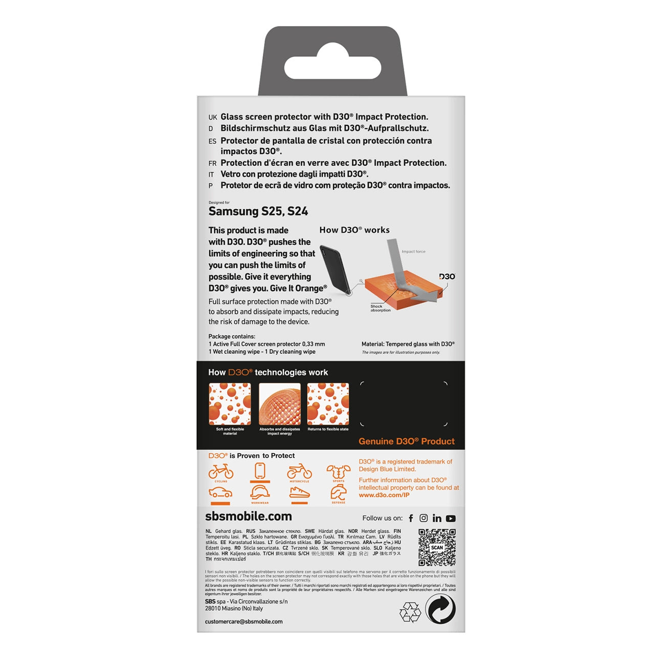 SBS Tempered Glass D3O with frame for Samsung Galaxy S25+ / S24+_2