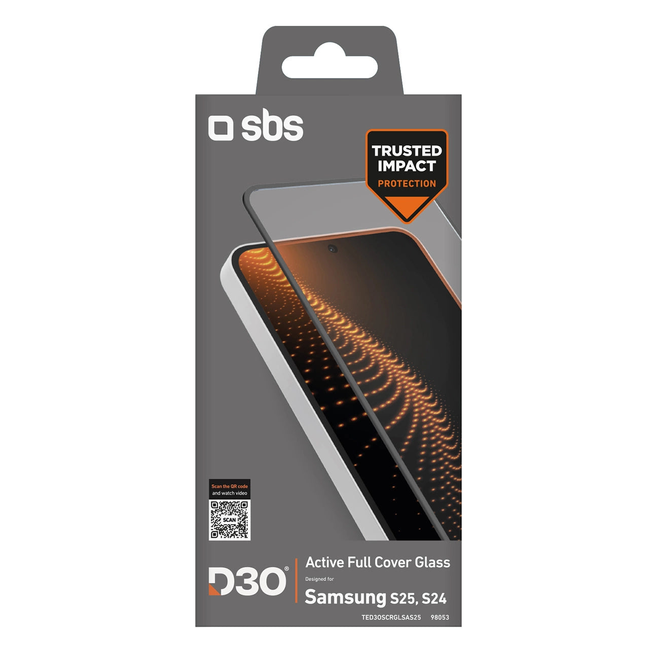 SBS Tempered Glass D3O with frame for Samsung Galaxy S25 / S24_1