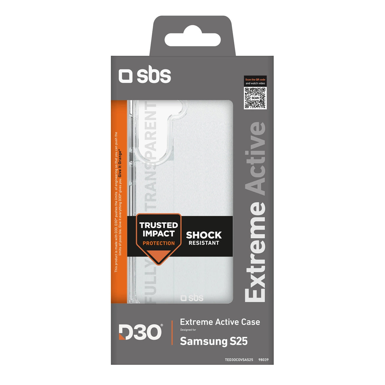 SBS D3O Case for Samsung Galaxy S25 - Transparent_1