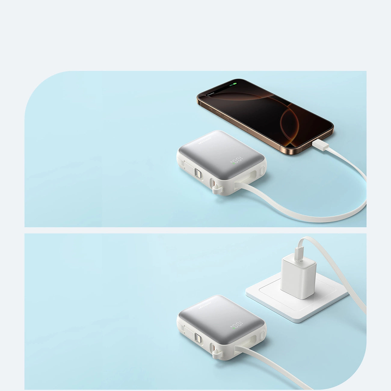 Joyroom JR-PBF27 10000mAh 22.5W Powerbank with Built-in USB-C and Lightning Cables - White_9