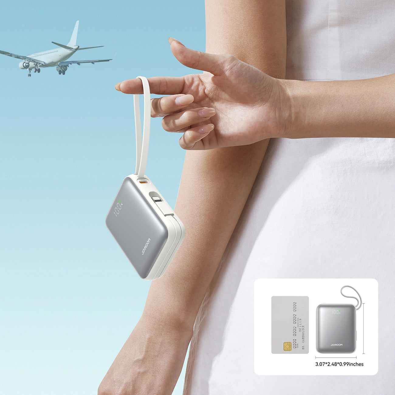 Joyroom JR-PBF27 10000mAh 22.5W Powerbank with Built-in USB-C and Lightning Cables - White_13