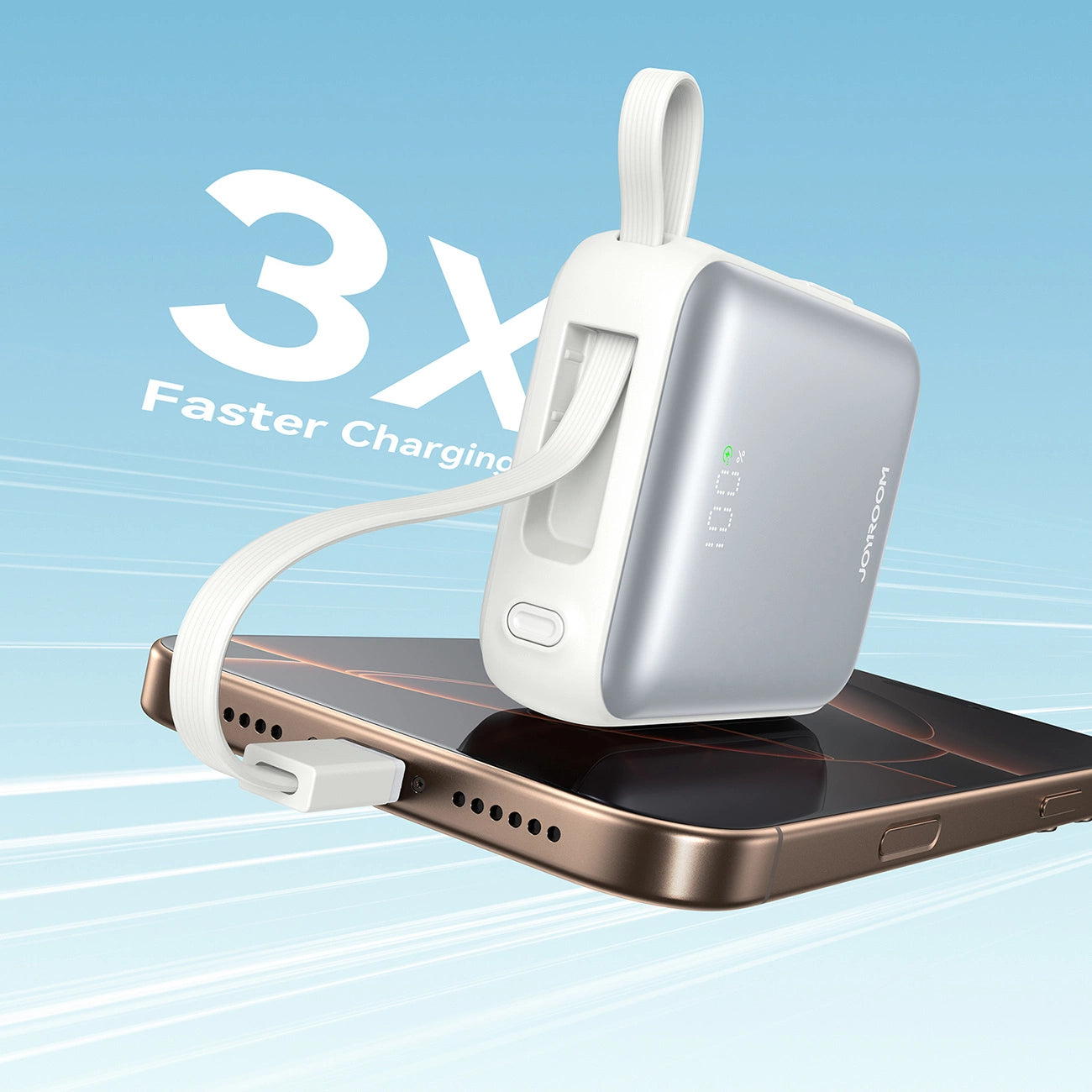 Joyroom JR-PBF27 10000mAh 22.5W Powerbank with Built-in USB-C and Lightning Cables - White_7