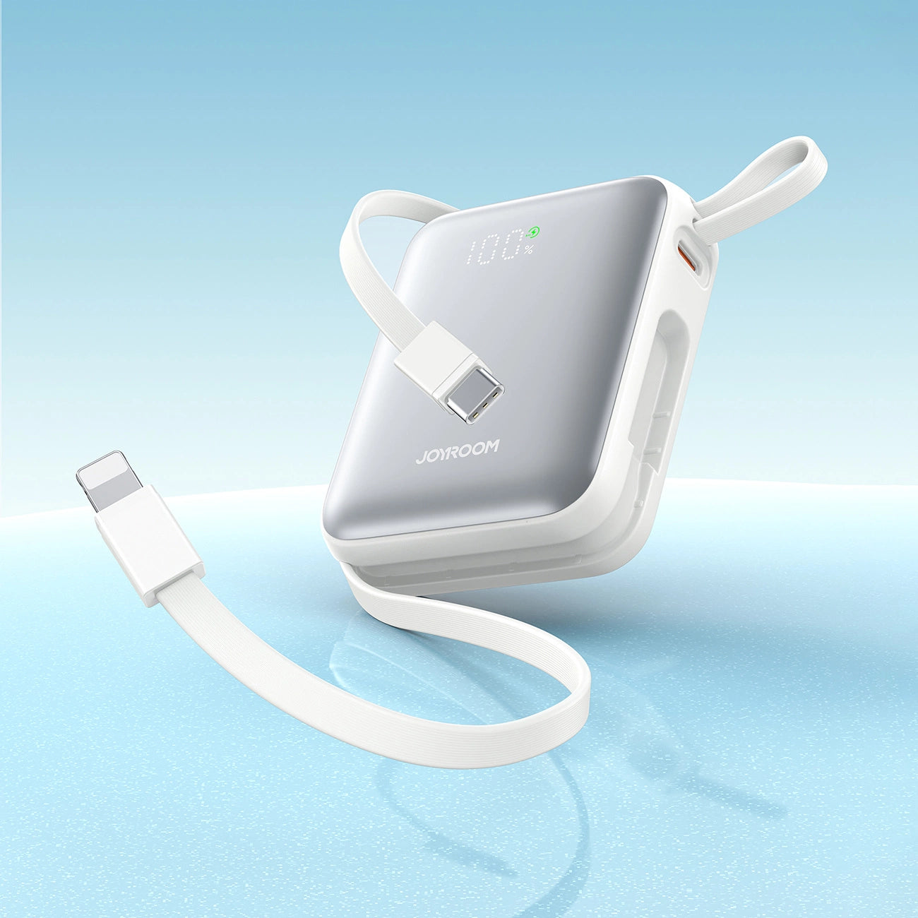 Joyroom JR-PBF27 10000mAh 22.5W Powerbank with Built-in USB-C and Lightning Cables - White_8