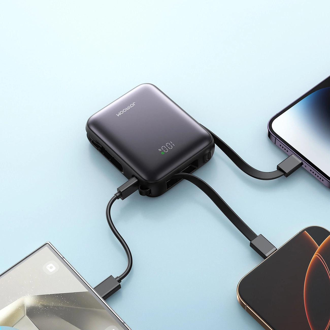 Joyroom JR-PBF27 10000mAh 22.5W Powerbank with Built-in USB-C and Lightning Cables - Black_12