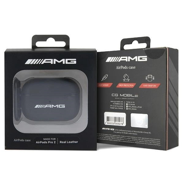 AMG AMAP2SLWK AirPods Pro 2 (2022/2023) cover black/black Leather White Logo_3