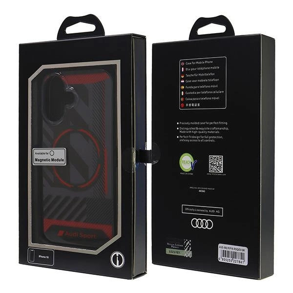 Audi IML Sport MagSafe iPhone 16 6.1" black/black hardcase AUS-IMLMIP16-RSQ/D2-BK_6