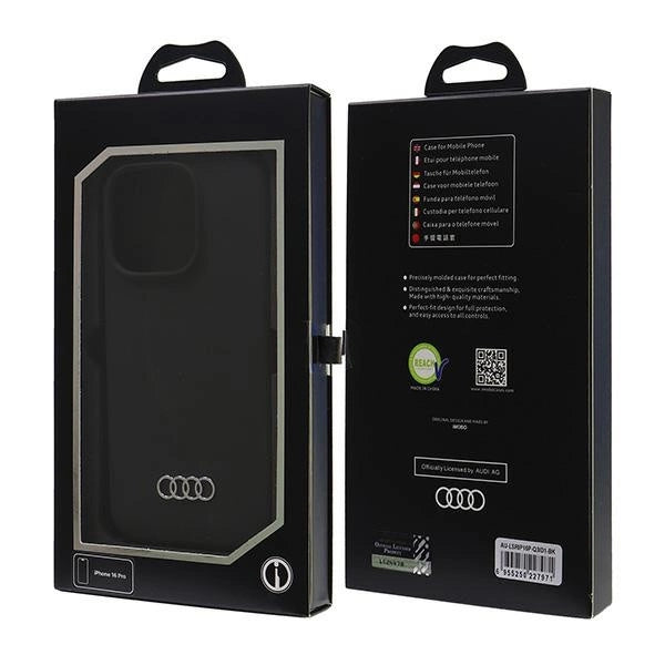 Audi Silicone Case iPhone 16 Pro 6.3" black/black hardcase AU-LSRIP16P-Q3/D1-BK_6