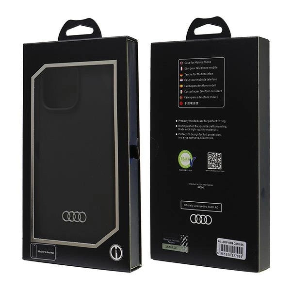 Audi Silicone Case iPhone 16 Pro Max 6.9" black/black hardcase AU-LSRIP16PM-Q3/D1-BK_6