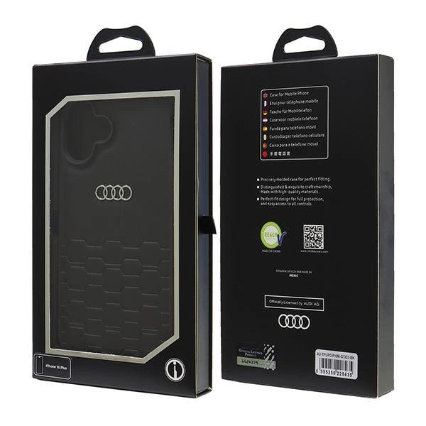 Audi Synthetic Leather iPhone 16 Plus 6.7" black/black hardcase AU-TPUPCIP16M-GT/D2-BK_6