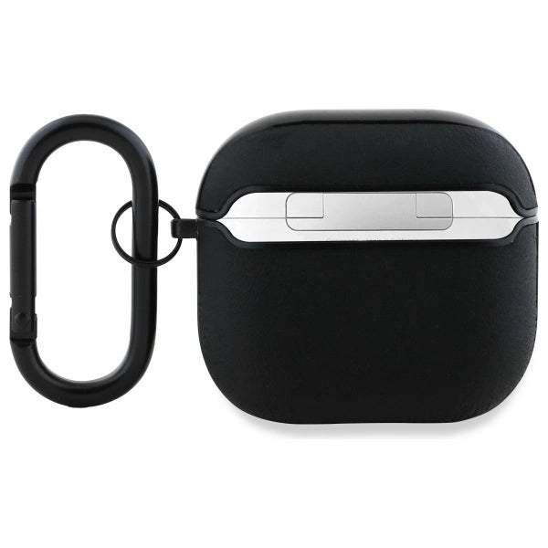 BMW BMA4SSLBK AirPods 4 cover black/black Geniune Leather Silver Logo_1