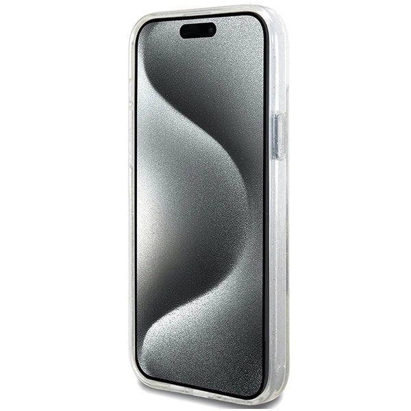Guess GUHMP15MHRSGSD iPhone 15 Plus / 14 Plus 6.7" transparent/transparent hardcase Ring Stand Script Glitter MagSafe_4