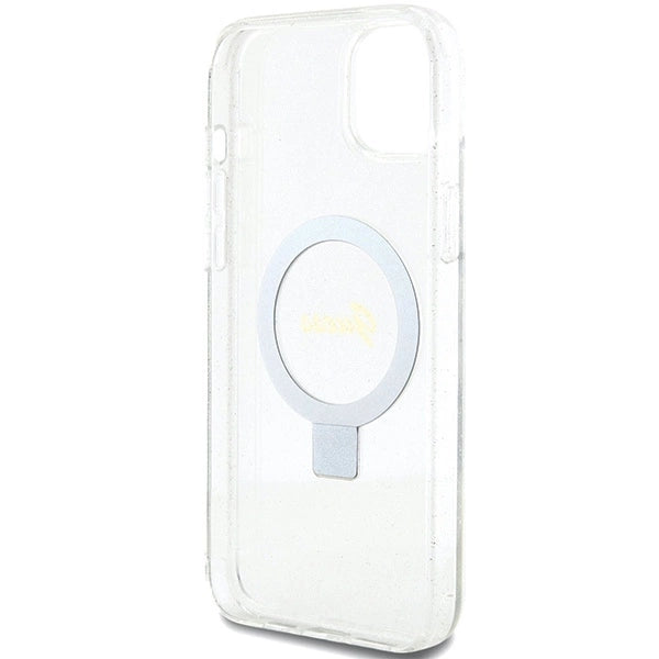 Guess GUHMP15MHRSGSD iPhone 15 Plus / 14 Plus 6.7" transparent/transparent hardcase Ring Stand Script Glitter MagSafe_6
