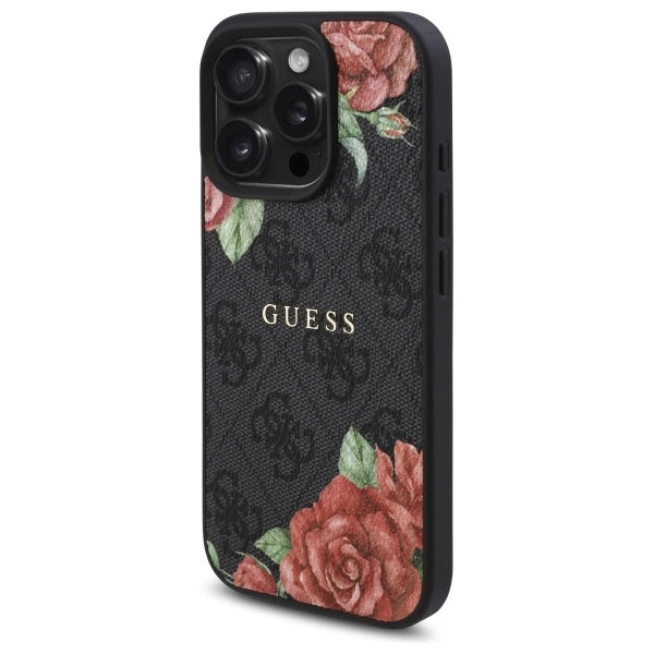 Guess GUHMP16LP4ROPEMCK iPhone 16 Pro 6.3" black/black hardcase 4G Flowers Print MagSafe_1