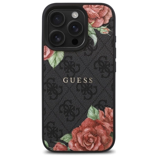 Guess GUHMP16LP4ROPEMCK iPhone 16 Pro 6.3" black/black hardcase 4G Flowers Print MagSafe_2