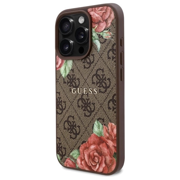 Guess GUHMP16LP4ROPEMCW iPhone 16 Pro 6.3" brown/brown hardcase 4G Flowers Print MagSafe_1