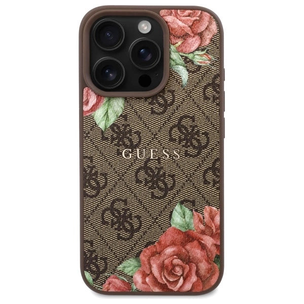 Guess GUHMP16LP4ROPEMCW iPhone 16 Pro 6.3" brown/brown hardcase 4G Flowers Print MagSafe_2