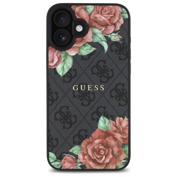 Guess GUHMP16SP4ROPEMCK iPhone 16 6.1" black/black hardcase 4G Flowers Print MagSafe_2