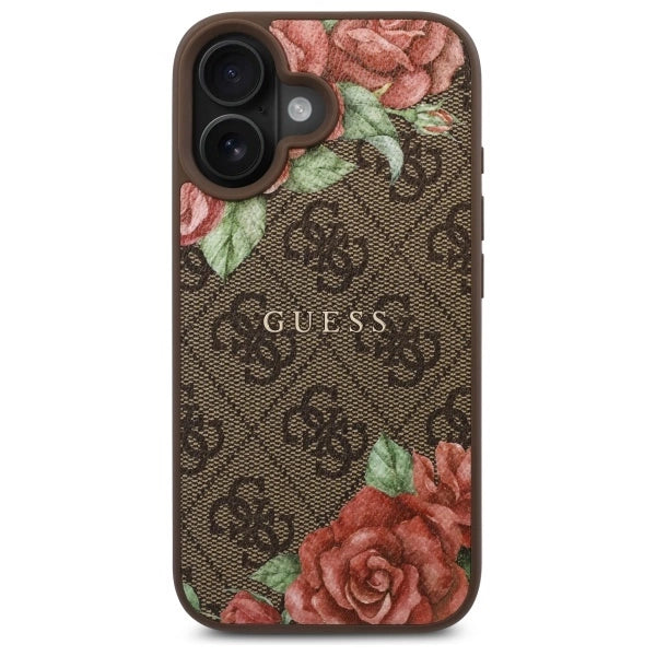 Guess GUHMP16SP4ROPEMCW iPhone 16 6.1" brown/brown hardcase 4G Flowers Print MagSafe_2