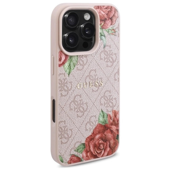 Guess GUHMP16XP4ROPEMCP iPhone 16 Pro Max 6.9" pink/pink hardcase 4G Flowers Print MagSafe_3