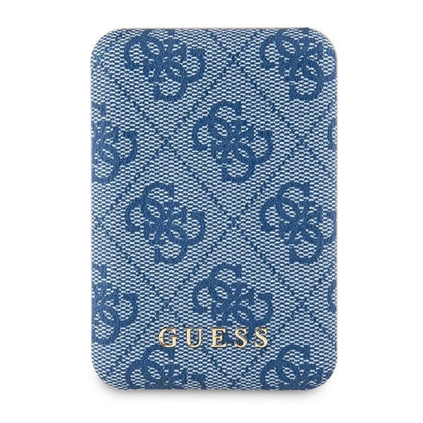 Guess Powerbank inductive 15W GUPB5FP4EMGB 5000mAh blue/blue 4G Leather Metal Logo MagSafe_0