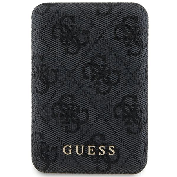 Guess Powerbank inductive 15W GUPB5FP4EMGK 5000mAh black/black 4G Leather Metal Logo MagSafe_0
