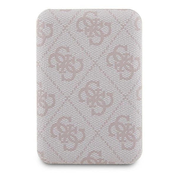 Guess Powerbank inductive 15W GUPB5FP4EMGP 5000mAh pink/pink 4G Leather Metal Logo MagSafe_1