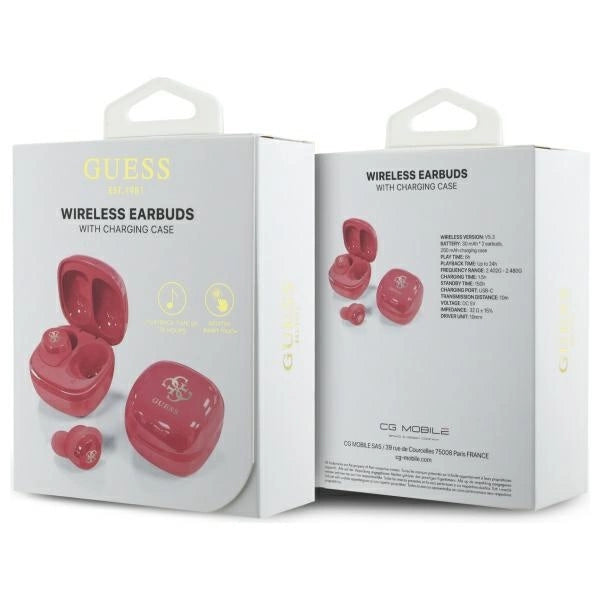 Guess Bluetooth headphones GUTWSJ144ESF TWS + docking station fuchsia/fuschia Iridescent 4G Printed Logo_5