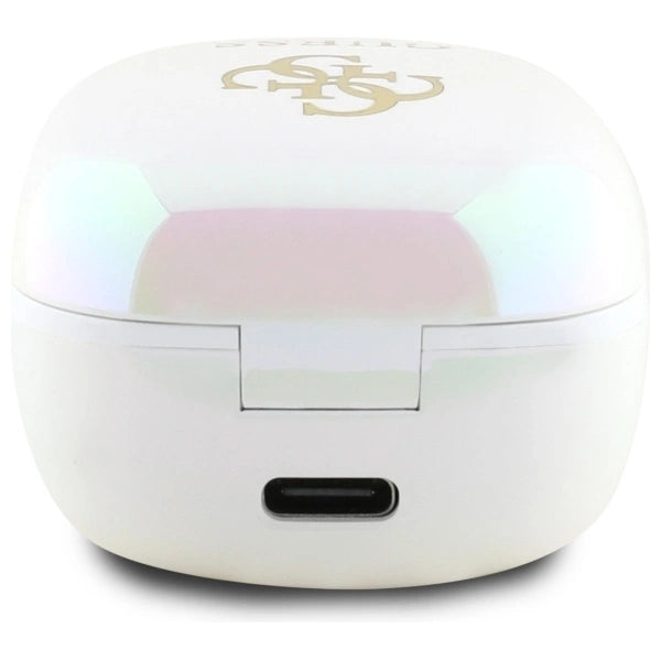 Guess Bluetooth headphones GUTWSJ144ESH TWS + docking station white/white Iridescent 4G Printed Logo_4