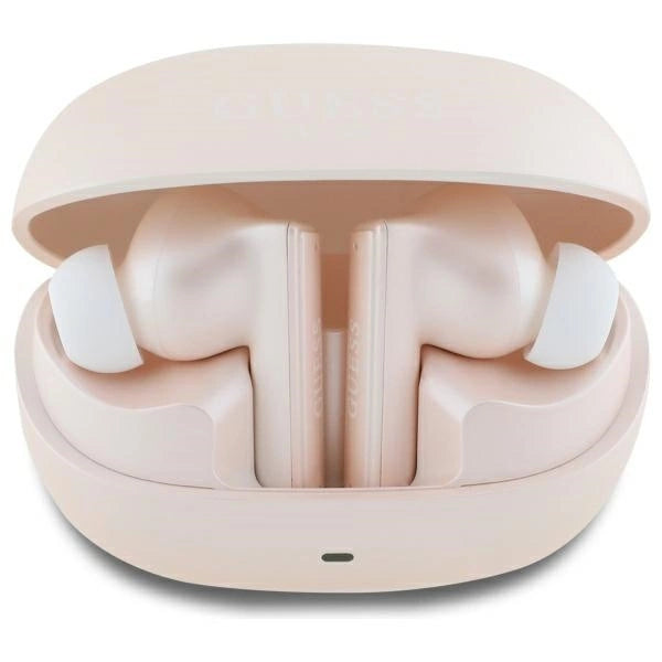 Guess Bluetooth Headphones GUTWST88MCTGP TWS + Docking Station Pink Capsule Printed Logo_0