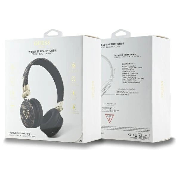 Guess Bluetooth ENC GUBH70E4PTMK on-ear headphones black/black 4G Triangle Round Shape_3