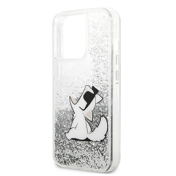 Karl Lagerfeld Liquid Glitter Choupette Fun case for iPhone 13 Pro Max 6.7" - silver_5