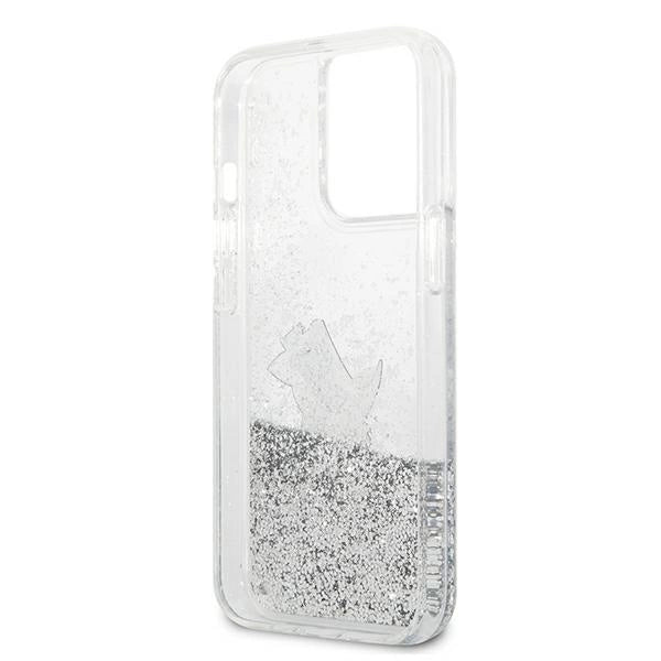 Karl Lagerfeld Liquid Glitter Choupette Fun case for iPhone 13 Pro Max 6.7" - silver_6