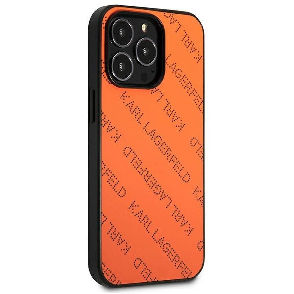 Karl Lagerfeld Perforated Allover iPhone 13 Pro Max 6.7" Case - Orange_3