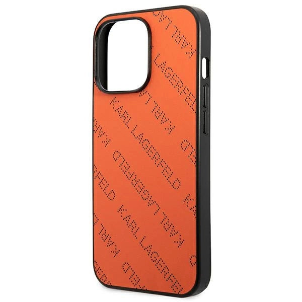 Karl Lagerfeld Perforated Allover iPhone 13 Pro Max 6.7" Case - Orange_5