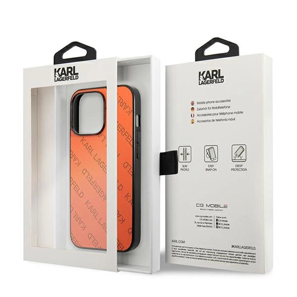 Karl Lagerfeld Perforated Allover iPhone 13 Pro Max 6.7" Case - Orange_7