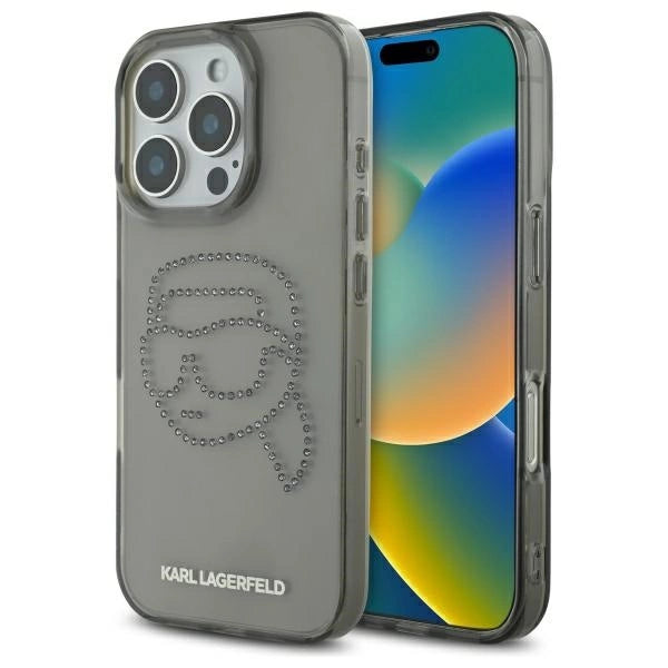 Karl Lagerfeld KLHCP16XHKHDCELK iPhone 16 Pro Max 6.9" black/black hardcase IML Rhinestones Karl Head_0