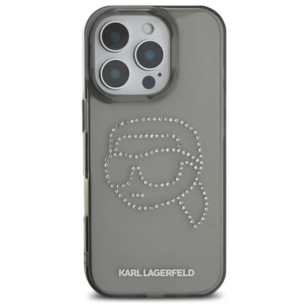 Karl Lagerfeld KLHCP16XHKHDCELK iPhone 16 Pro Max 6.9" black/black hardcase IML Rhinestones Karl Head_2